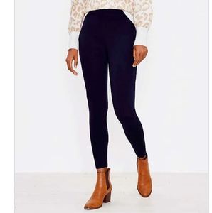 LOFT High Waist Seamed Ponte Navy Leggings Size M